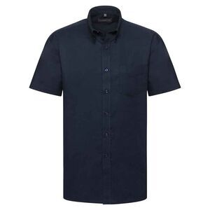 Russell Collection Mens Classic Oxford Short-Sleeved Shirt / Bright Navy